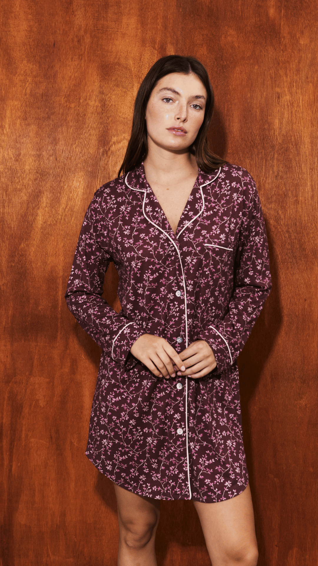 Boyfriend Cami Merlot Bloom