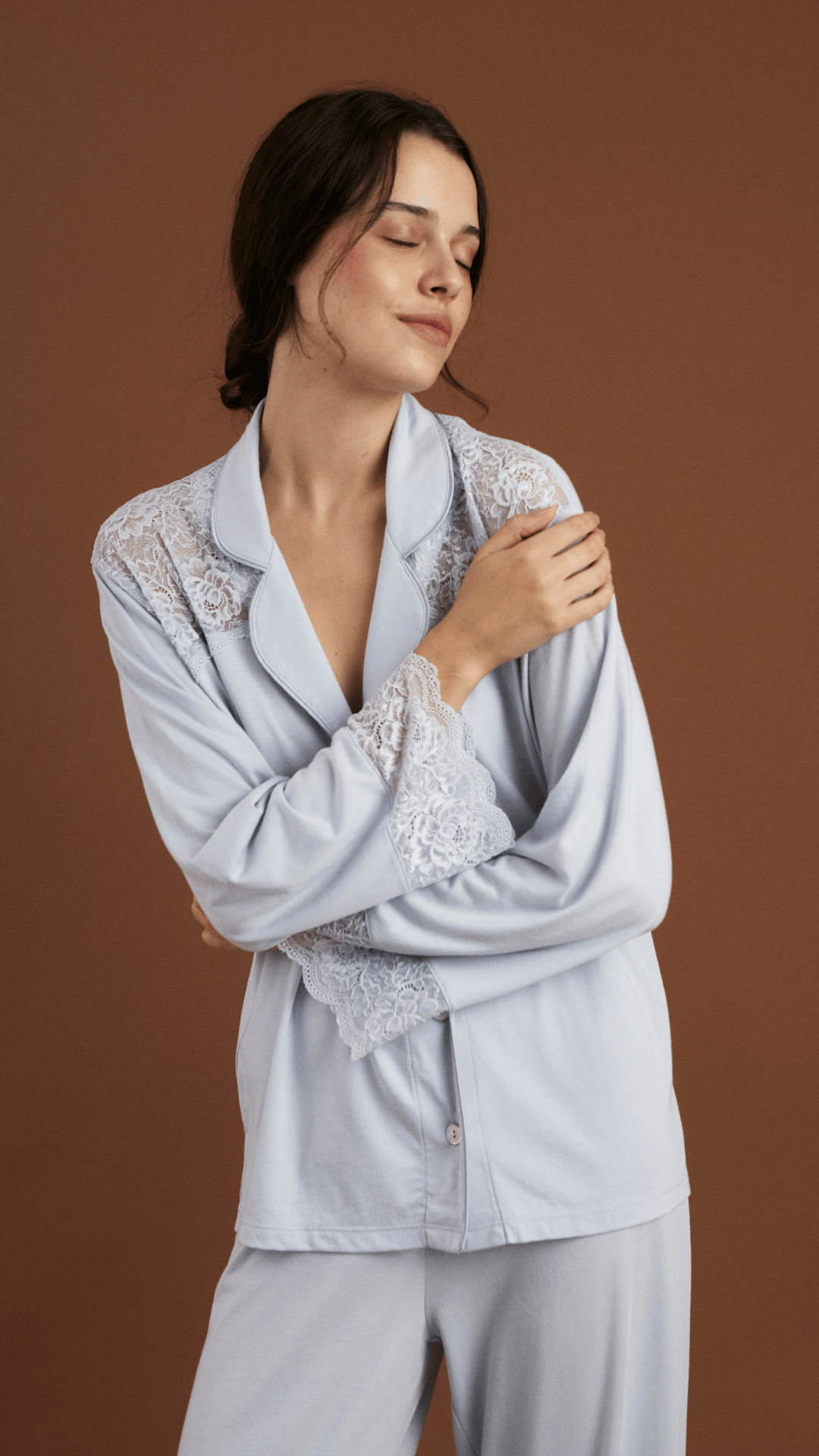 Boyfriend Vera PJ Set Bridal Soft Sky