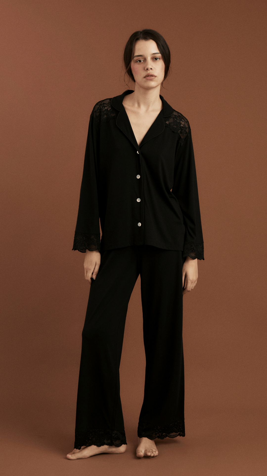 Boyfriend Vera PJ Set Bridal Black