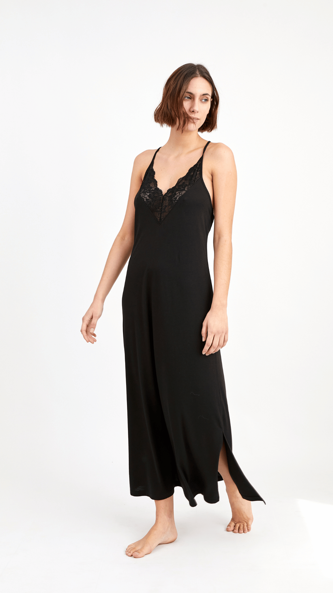 Camisola Tiritas Midi Bridal Black