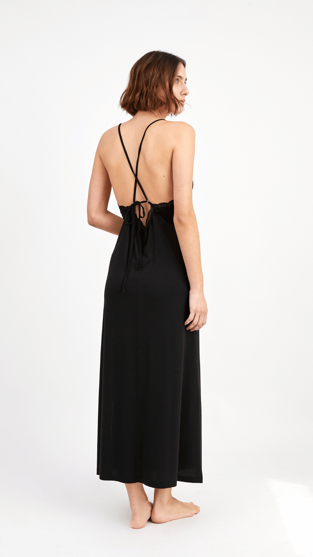 Camisola Tiritas Midi Bridal Black