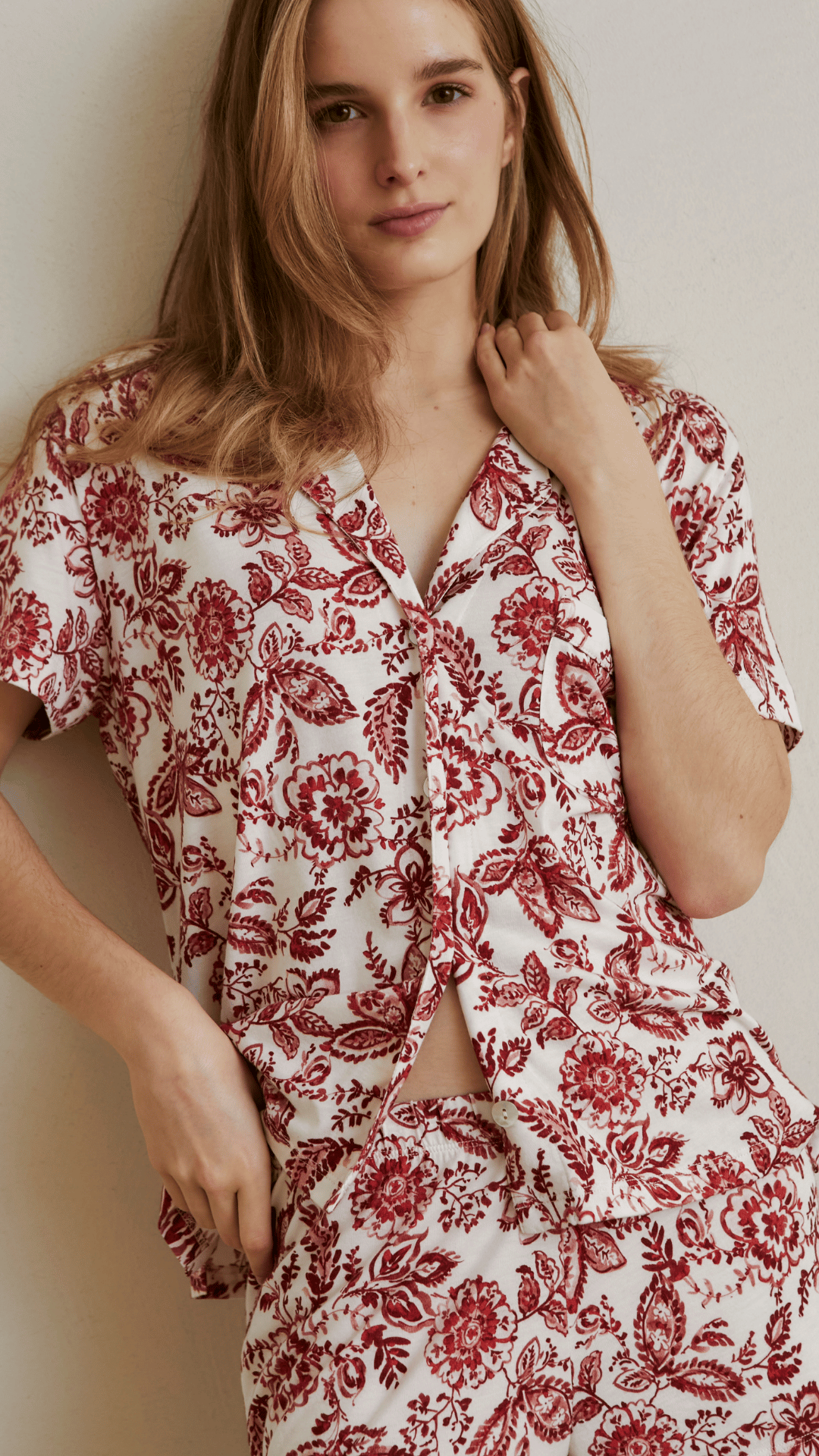 Boyfriend Agnes PJ Set Floral Red