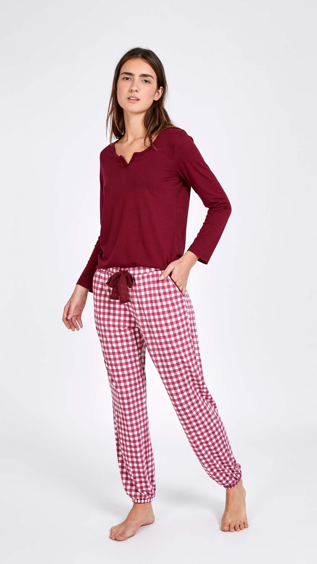 Pantalón Vichy y Top Merlot