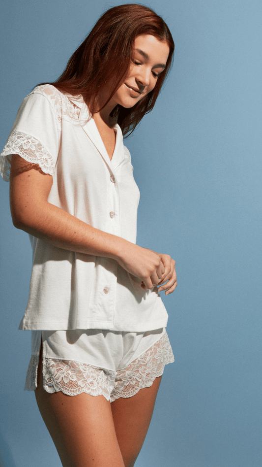 PJ Boyfriend Vera Short Bridal Ivory