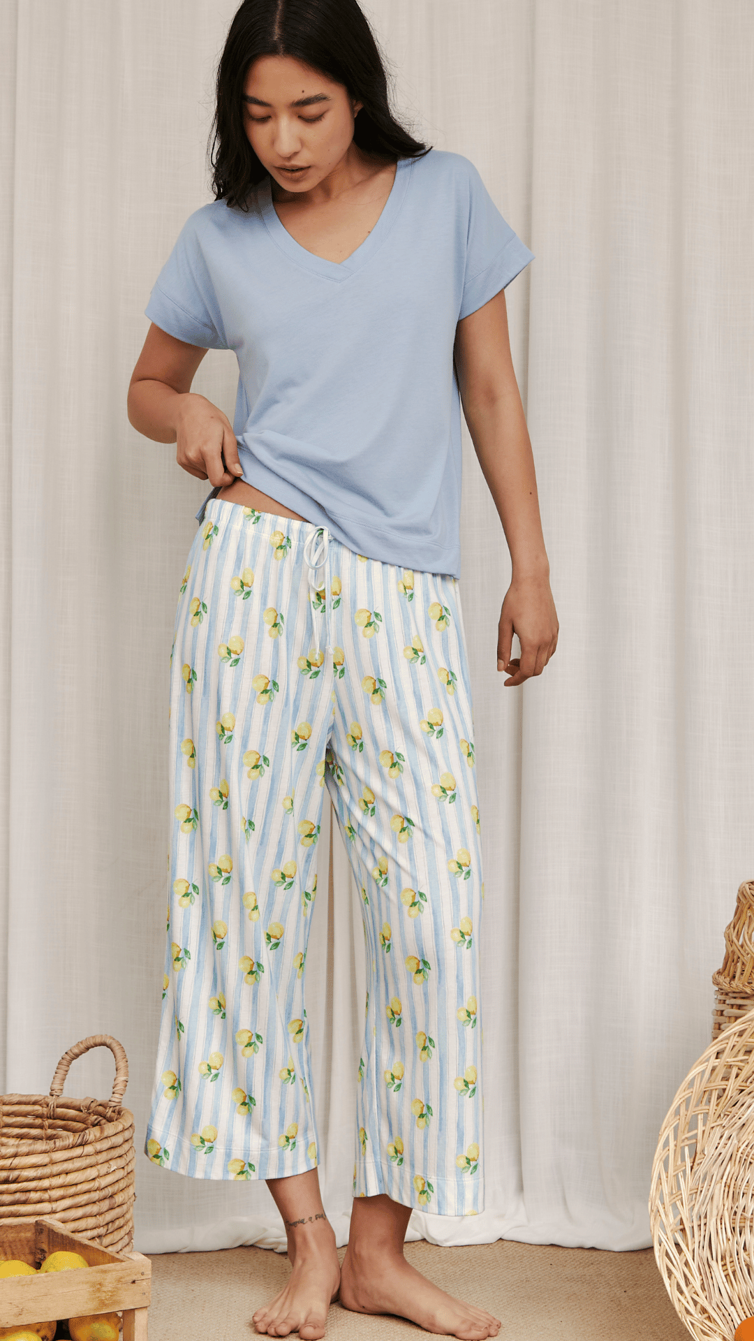 PJ Pant Lemon Breeze & Top Morning Sky