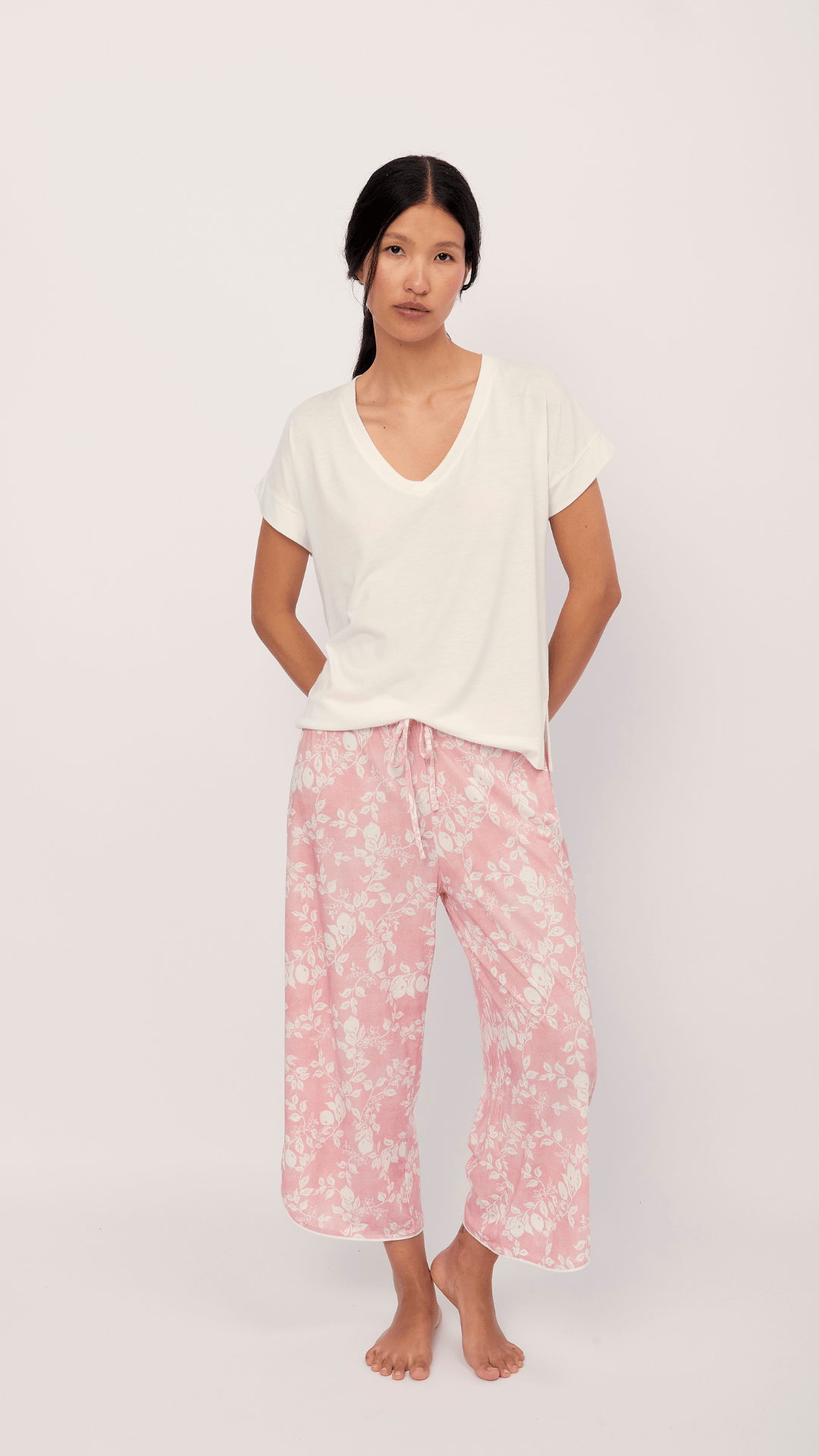 PJ Pant Coral Lemonade & Top Harper Ivory