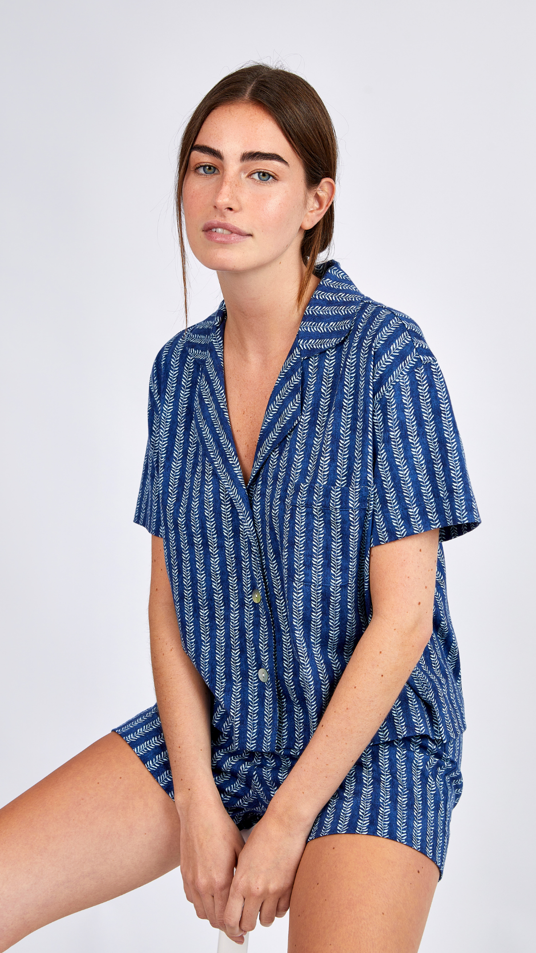 PJ Boyfriend Aria Indigo Stripes