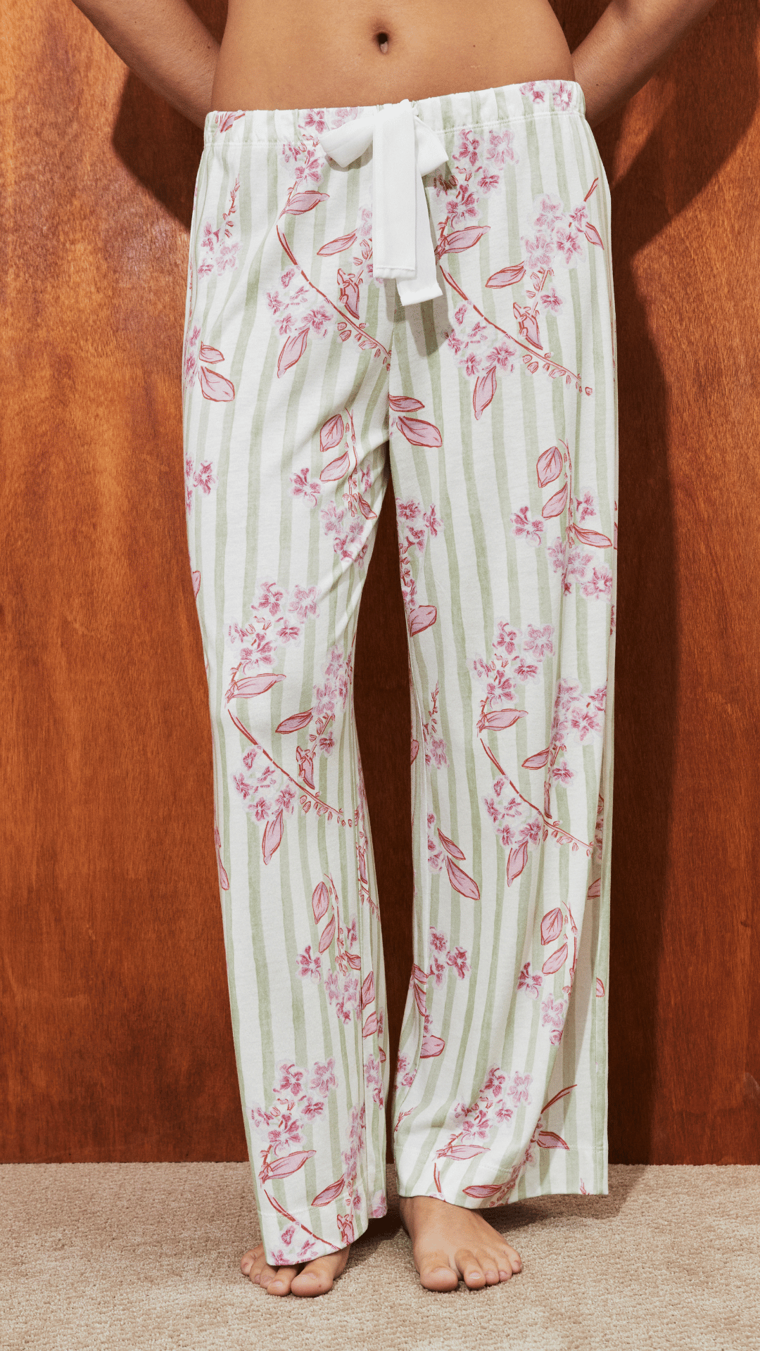 PJ Pant Floral Stripes y Top Rosebloom