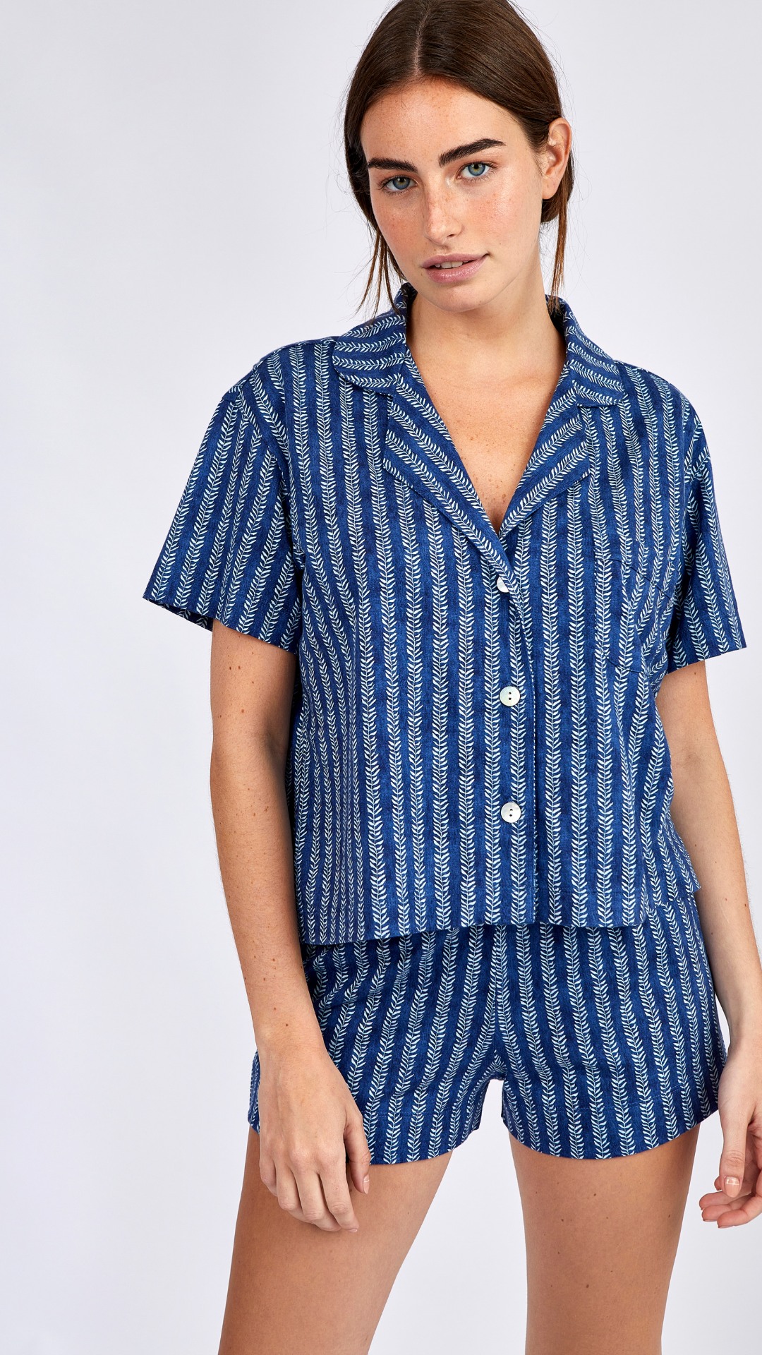 PJ Boyfriend Aria Indigo Stripes