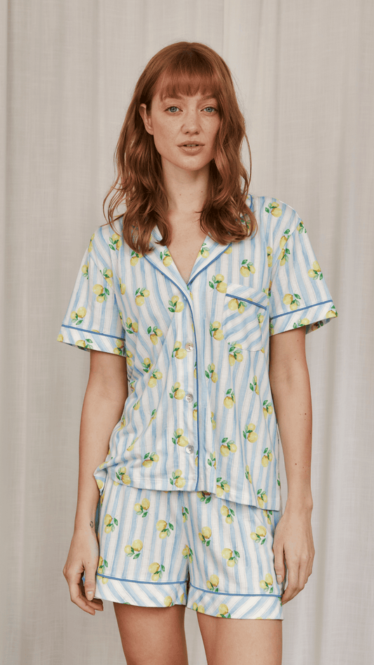 Boyfriend Vera PJ Set Short Lemon Breeze