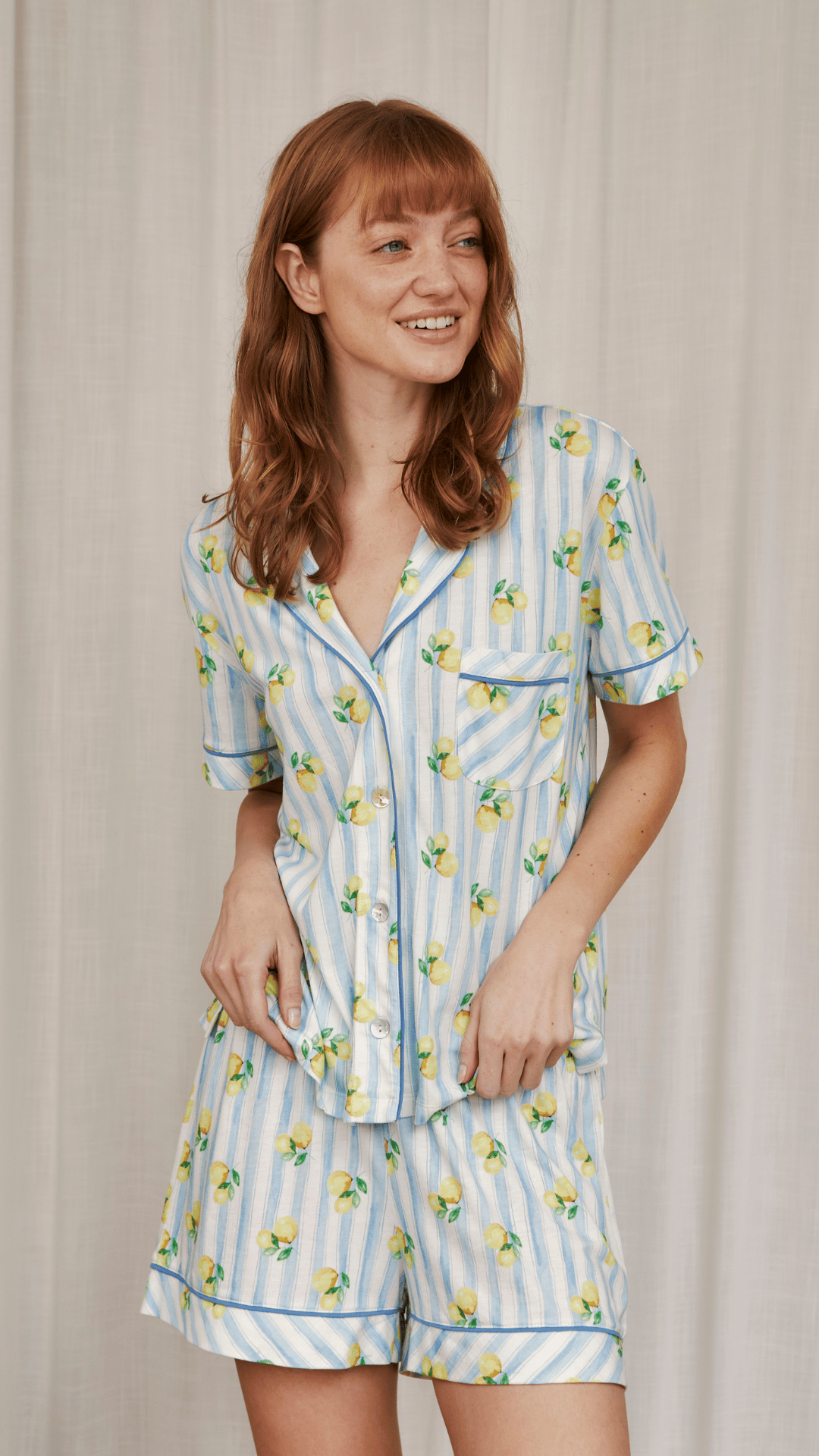 Boyfriend Vera PJ Set Short Lemon Breeze