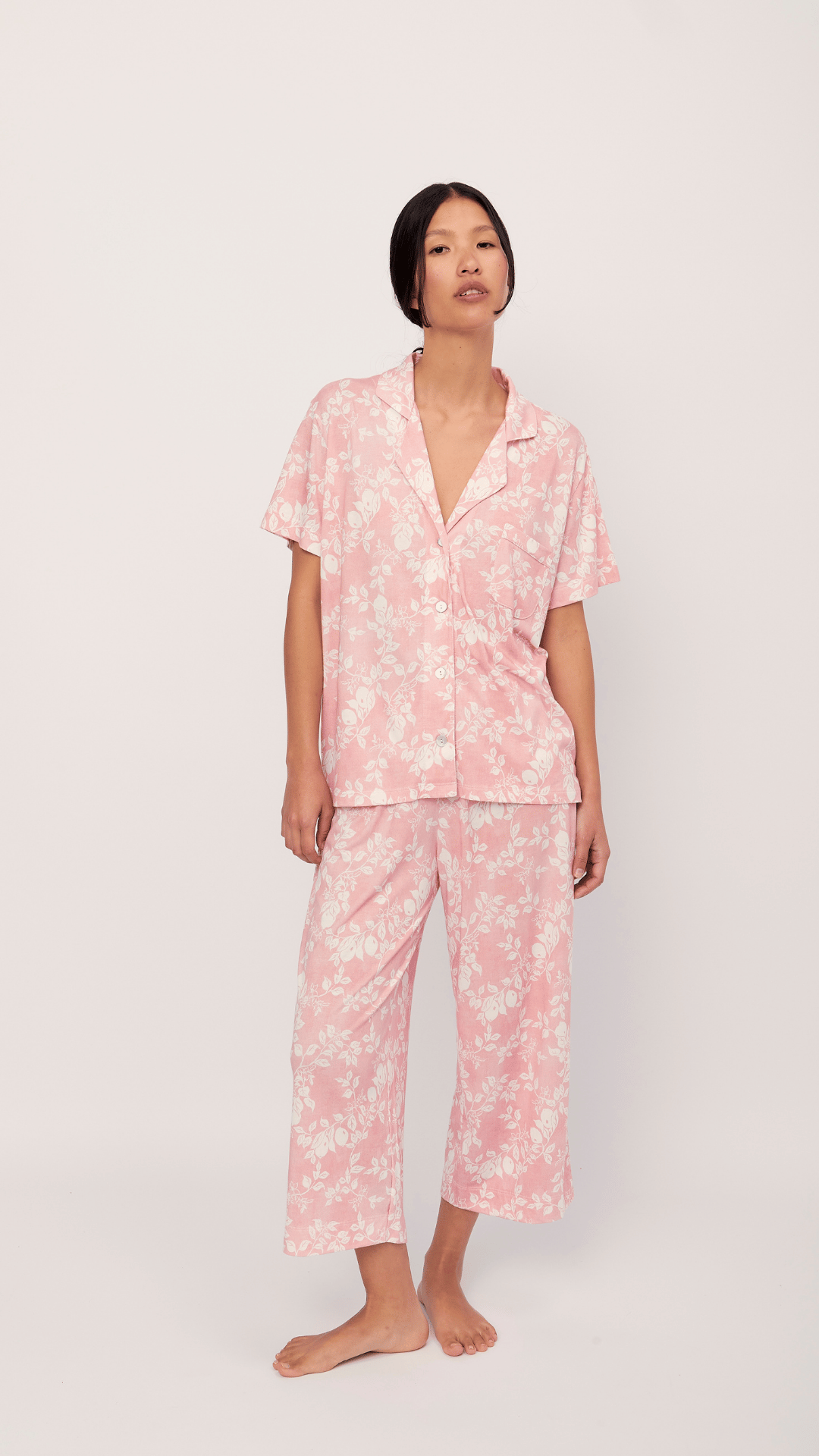 Boyfriend Agnes PJ Set Coral Lemonade