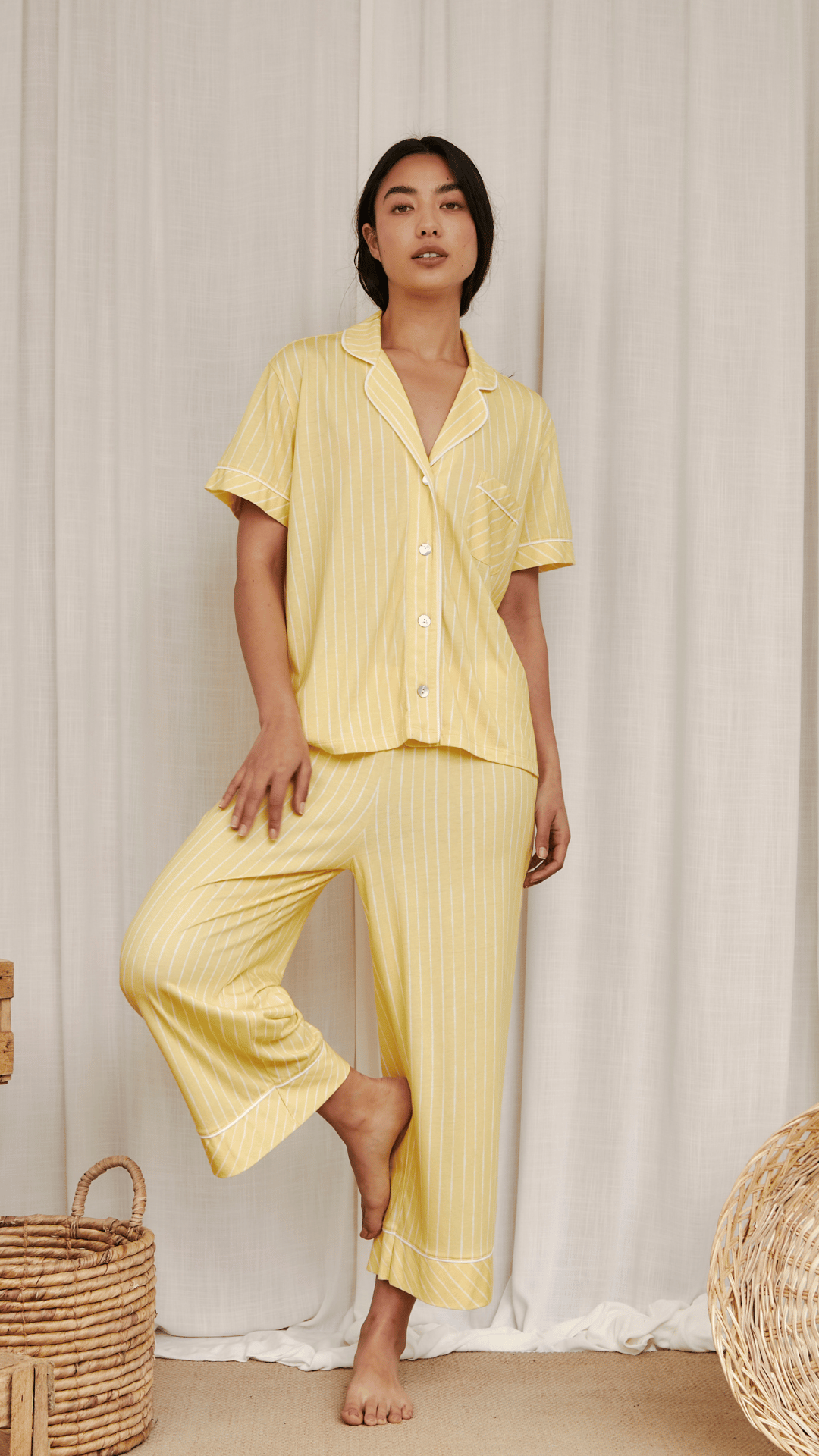 Boyfriend Vera PJ Set Sunshine Stripes