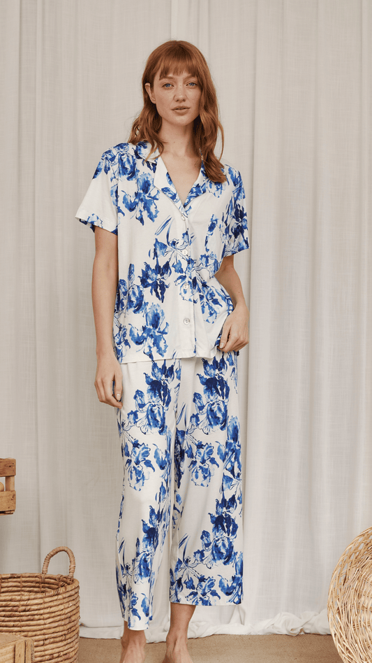 Boyfriend Agnes PJ Set Iris Blue