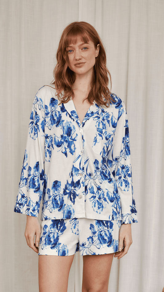Boyfriend Vera PJ Set Short Iris Blue