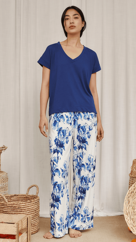 PJ Pant Iris Blue & Top Sapphire Blue