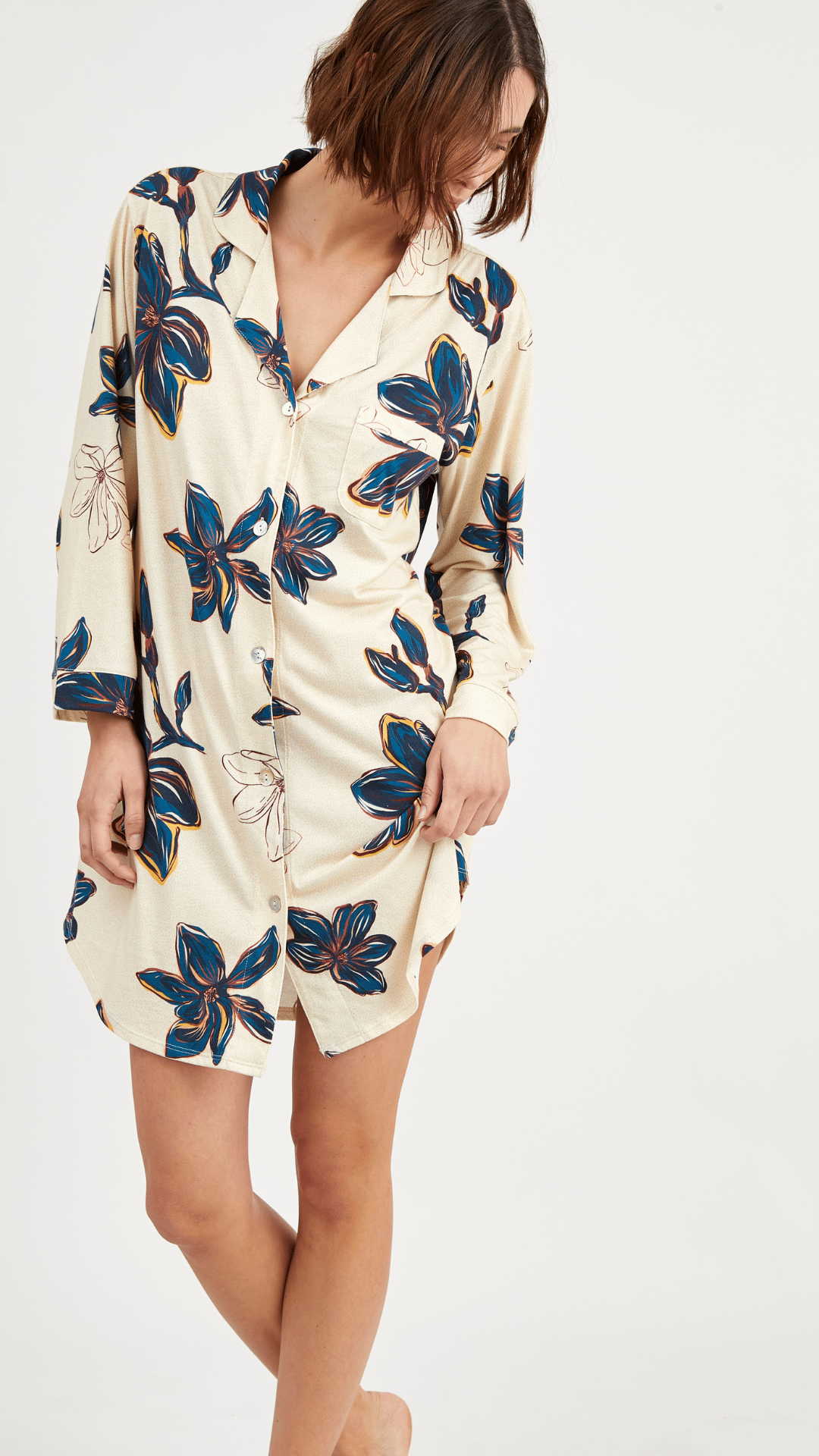 Camisola Boyfriend Agnes Botanical Orchids