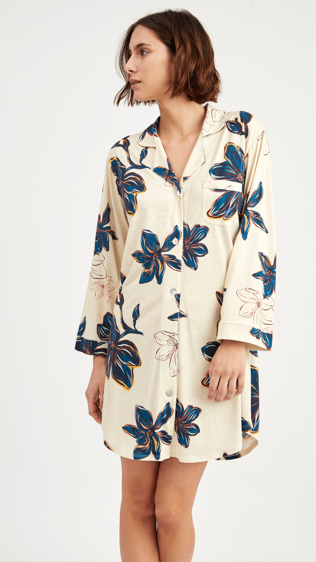 Camisola Boyfriend Agnes Botanical Orchids